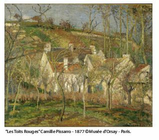 Oeuvre de Camille Pissaro - Les toits rouges, coin de village, effet d'hiver