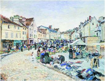 Ludovic Piette (1826-1878), “Le marché aux légumes, Pontoise” Place du Petit Martroy, 1877 - Collection Musées de Pontoise Ludovic Piette (1826-1878), “Le marché aux légumes, Pontoise” Place du Petit Martroy, 1877 - Collection Musées de Pontoise